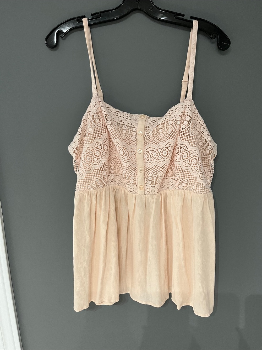 3/$30 torrid Lace Bodice Blush Pink Spaghetti Strap Camisole